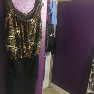 Leopard/ cheetah print bodycon mini dress